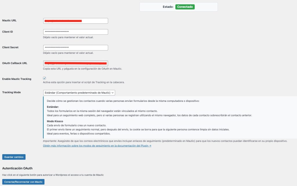 Plugin Mautic para wordpress
